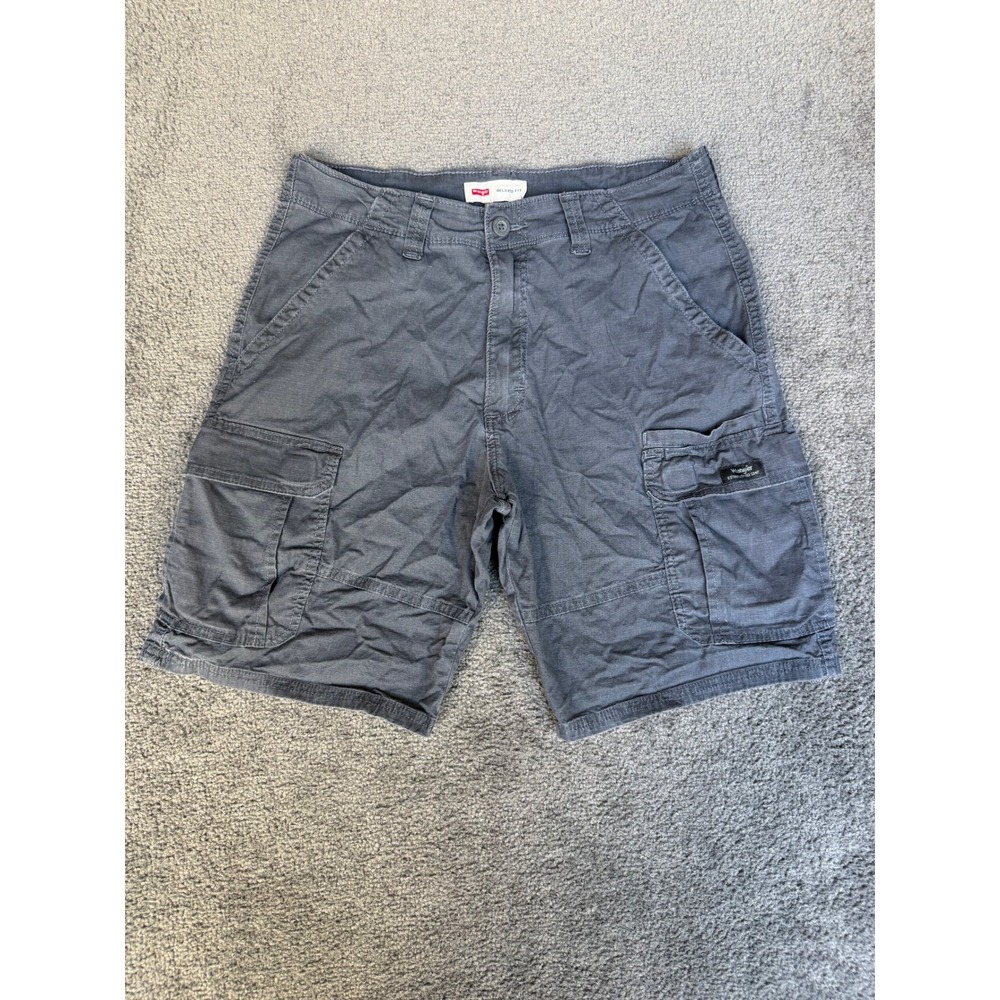 Wrangler Relaxed Fit Gray Ripstop Cargo Shorts Mens 33 Stretch 112314952